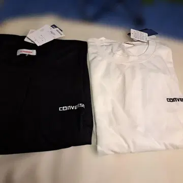 CONVERSE T셔츠 5L 블랙 화이트 세트 미사용 새상품