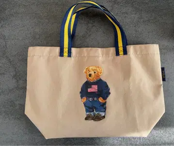 랄프 로렌 베어 토트백 파우치 포함 베이지