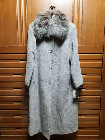 [ 미사용 새상품 ] 알파카 퍼 롱 코트 9AR 브라운