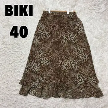 BIKI 비키 (40) 애니멀 레오파드 쉬폰 스커트 이탈리아 원단