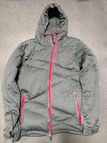 BILLABONG 후드 부착 다운 자켓 블랙/레드