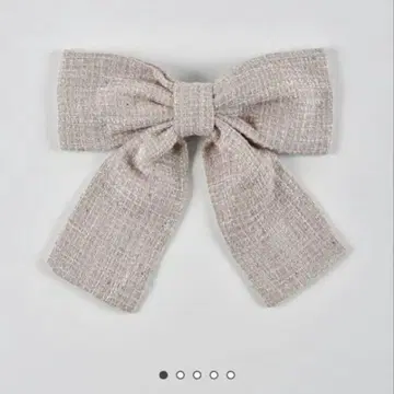 AnMILLE 트위드 리본 머리핀 핑크