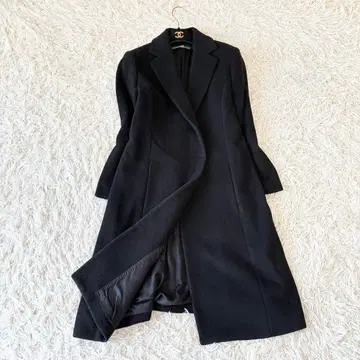 띠어리 럭스 캐시미어 100% 롱 체스터 코트 블랙