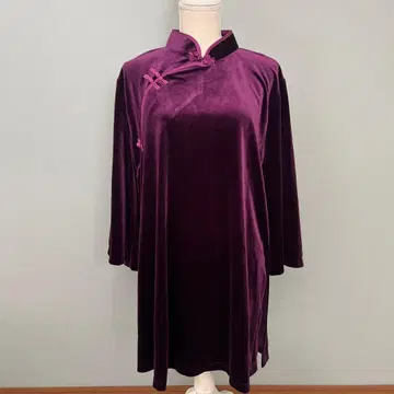 태극권 의류, 중화권, 퍼플 벨벳 긴팔 셔츠