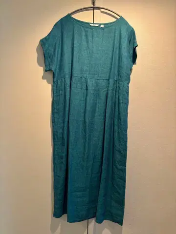 새상품 유니클로 프리미엄 린넨 쿠르타 원피스 L