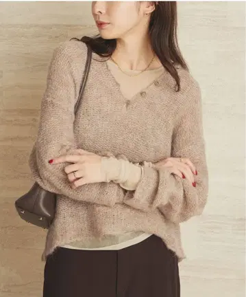 Plage ALPACA MIX BUTTON 니트