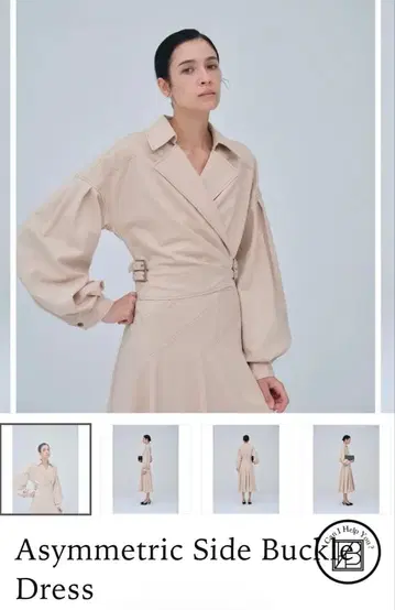 laubeblanc 비대칭 사이드 버클 드레스