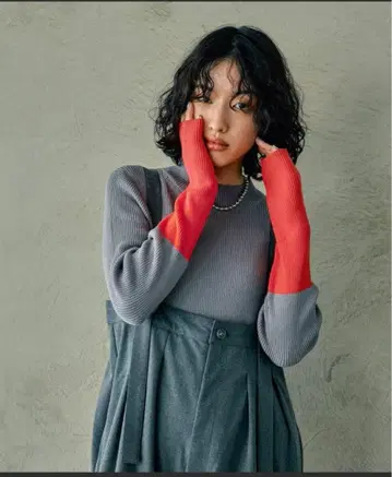 12게이지 배색 하이넥 풀오버