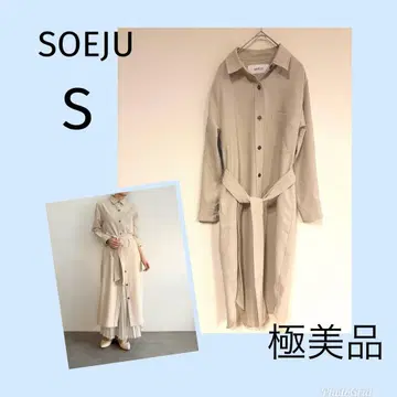 컨디션 최상 SOEJU 소 소프트 옥스 셔츠 원피스 베이지 S