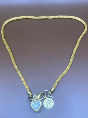 ANNE KLEIN 언클라인 하트 목걸이 금 크리스탈