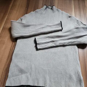 FREAK'S STORE 리브 편직 그레이 스웨터