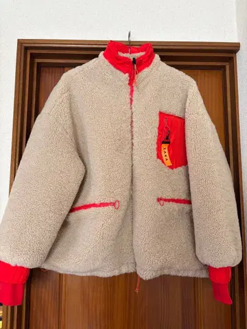 ZARA 보아 자켓 M 베이지, 빨간색