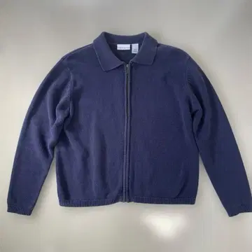 croft & barrow 집업 코튼 니트 네이비 L