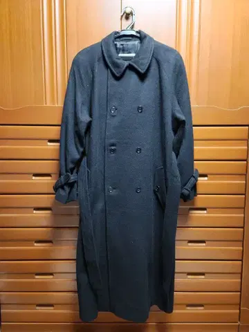 캐시미어 Johnson & Scott 롱 코트 블랙