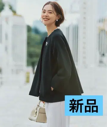 [ 새상품 ] 더블 페이스 숏코트 S ( 세탁 가능 ) 블랙 계열 자켓