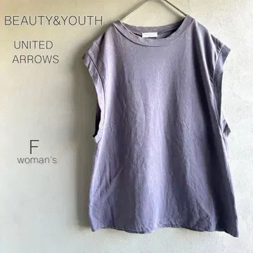 유나이티드 애로우즈 프렌치 슬리브 크루넥 면 티셔츠