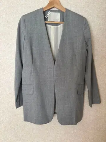 새상품급 에스트네이션 그레이 노카라 자켓