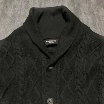 블랙 케이블 니트 가디건 1PIU1UGUALE3 면100%