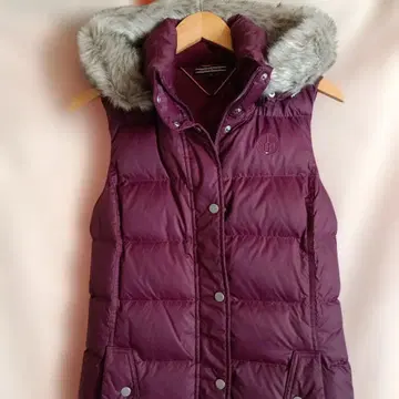TOMMY HILFIGER 퍼플 다운 베스트 S 사이즈 여성용