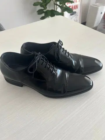 KENFORD 블랙 가죽 드레스 신발 스트레이트 팁