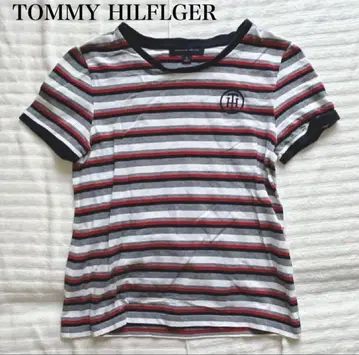 타미힐피거 반팔 T셔츠 보더 티셔츠 자수 워셔블