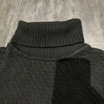 CAMBIO 블랙 터틀넥 스웨터 팝콘 편직 캐시미어