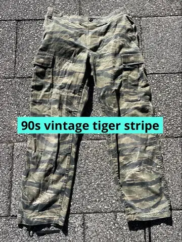 90s 미군 타이거 스트라이프 카고 팬츠 Small-Regular