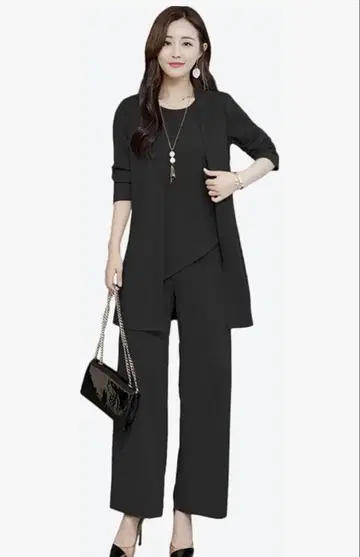 블랙 팬츠 셋업 프리 사이즈