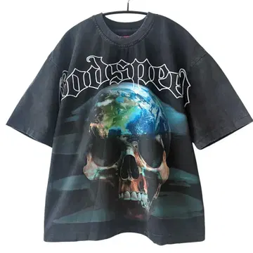 Godspeed 스컬 그래픽 디자인 T셔츠 M 블랙