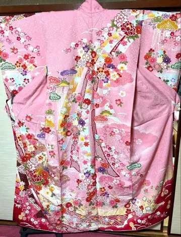 핑크 와카 노시 후리소데 기장 163