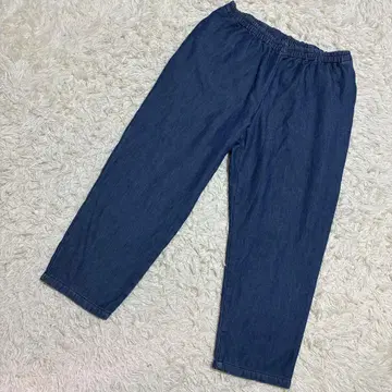 SEASON REASON 데님 이지 팬츠 속기모 크롭 기장 (4L)