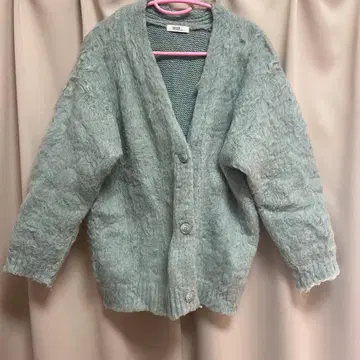 샤기 니트 가디건