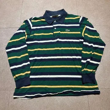 Lacoste 라거 셔츠 피케 셔츠 긴팔 보더 그린 3
