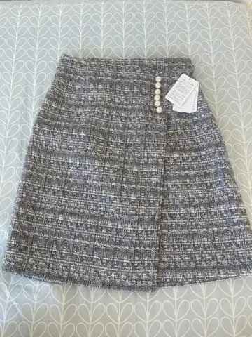 JUSGLITTY 트위드 미니 스커트 그레이 계열