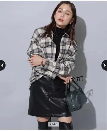 Arpege story 넬 체크 셔츠 화이트