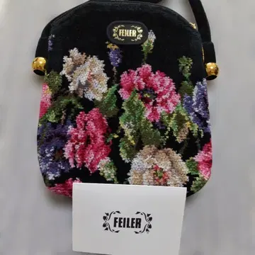 미사용 새상품 FEILER 꽃무늬 타월 원단 미니백 사선 크로스