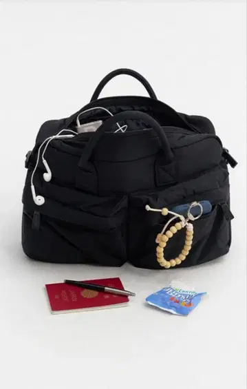 [ POIK ] 미들 멀티 포켓 크로스백 (black)