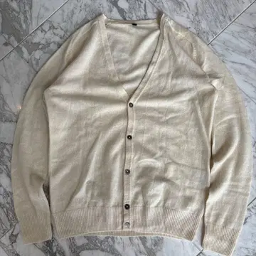 MUJI 캐시미어 100% 크림색 L 사이즈 V넥 가디건