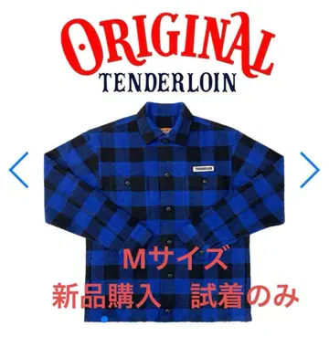 텐더 로인 파랑 블랙 버팔로 체크 셔츠 자켓 M