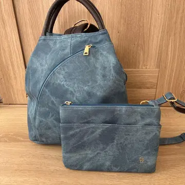 [미사용 새상품] 구치오 3way 데님풍 블루 미니 숄더 포함