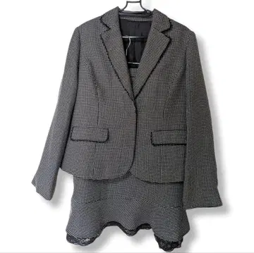 [17호] 세레모니 격자 무늬 스커트 수트