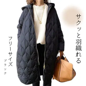 경량 퀼팅 코트 * 프리 사이즈 * 블랙 * 넉넉한 방한