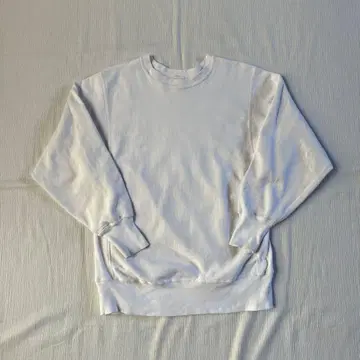 90s USA제 Champion 리버스 위브 맨투맨 눈 없음 화이트