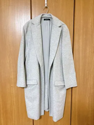 그레이 체스터 코트 울 90% 캐시미어 10%