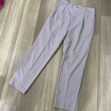 월드 새상품급 핑크 센터 프레스 슬랙스 앵클 팬츠