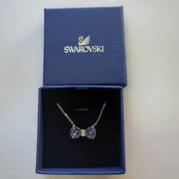 Swarovski 리본형 목걸이 보라색
