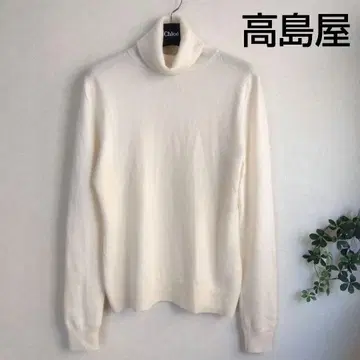 [타카시마야] 캐시미어 100% 긴팔 터틀 스웨터 L 사이즈