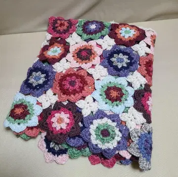 핸드메이드 호비라호비레 그래니 컬러풀 블랭킷 모티브 뜨기