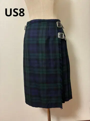 [ 새상품급 ] 오닐 오브 더블린 체크 랩 스커트 울 그린 네이비