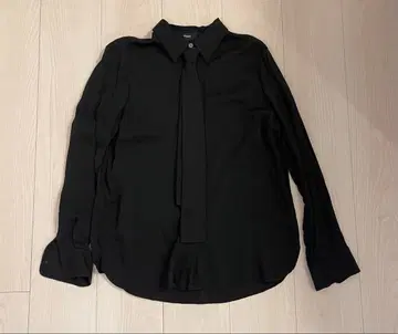 띠어리 보타이 블라우스 블랙 긴팔 셔츠 넥타이 포함